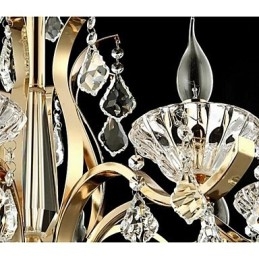 Lustre de cristal de ferro forjado de ouro de alta qualidade 8 luzes