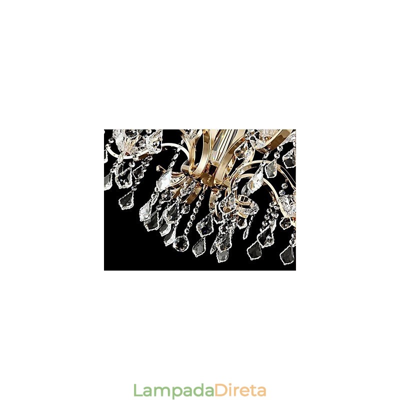 Lustre de cristal de ferro forjado de ouro de alta qualidade 8 luzes
