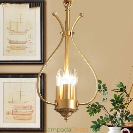 4 Luz Retro Rústico Luxo Latão Pendente Lâmpada Lustre 4 Luz Retro Rústico Luxo Latão Pendente Lâmpada Lustre