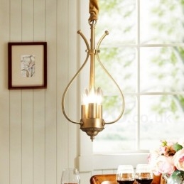 4 Luz Retro Rústico Luxo Latão Pendente Lâmpada Lustre