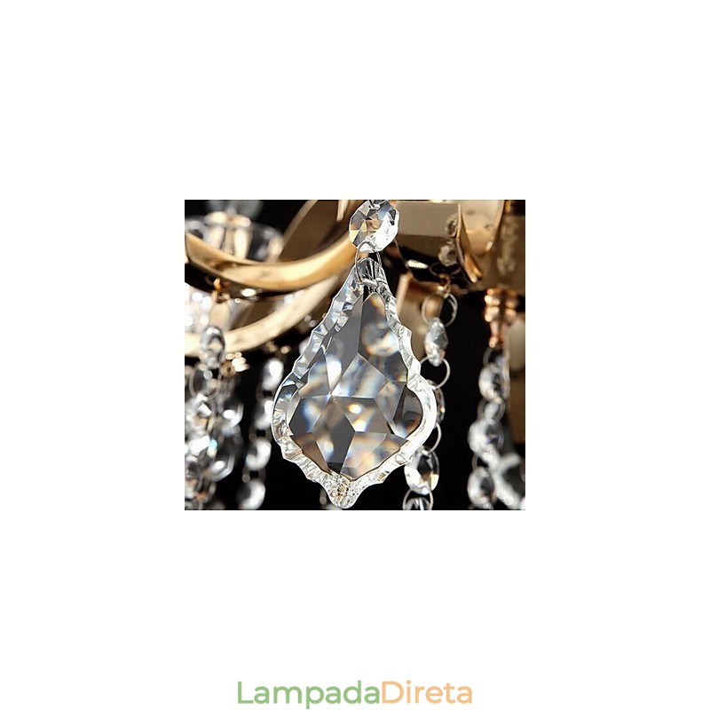Lustre de cristal de ferro forjado de ouro de alta qualidade 8 luzes