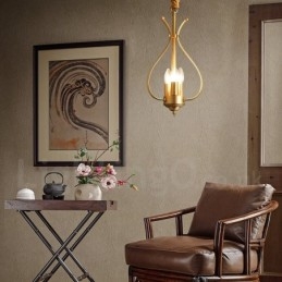 4 Luz Retro Rústico Luxo Latão Pendente Lâmpada Lustre