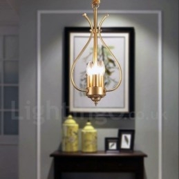 4 Luz Retro Rústico Luxo Latão Pendente Lâmpada Lustre