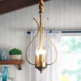 4 Luz Retro Rústico Luxo Latão Pendente Lâmpada Lustre