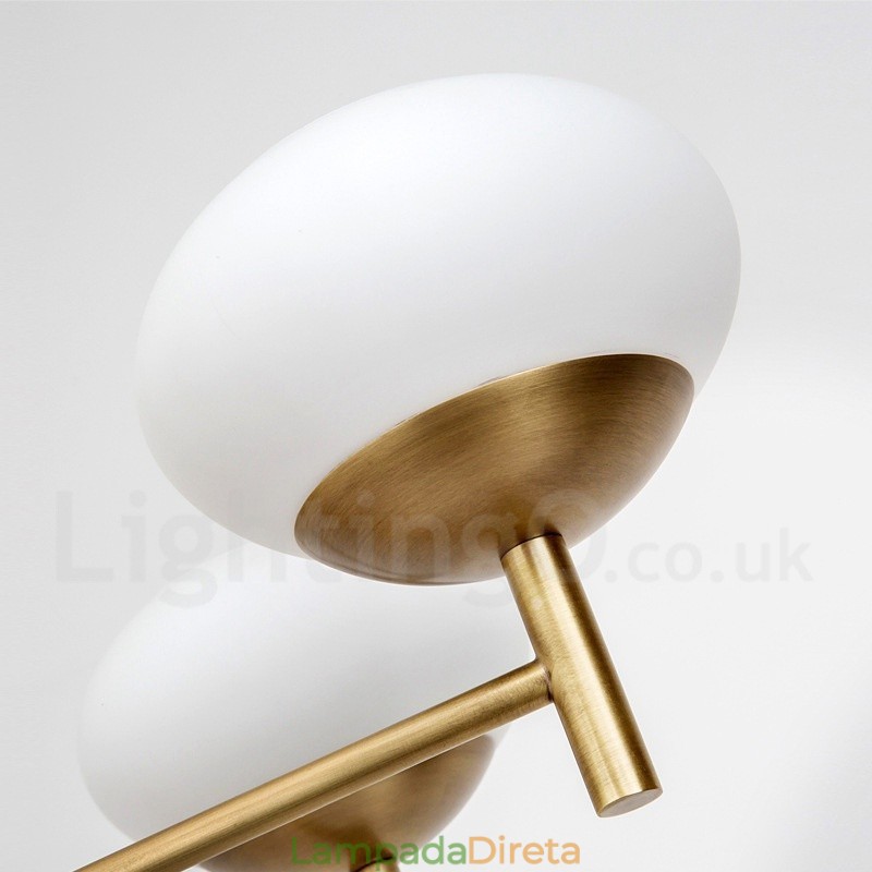 6 Luz Retro Rústico Luxo Latão Pendente Lâmpada Lustre com Sombra de Vidro