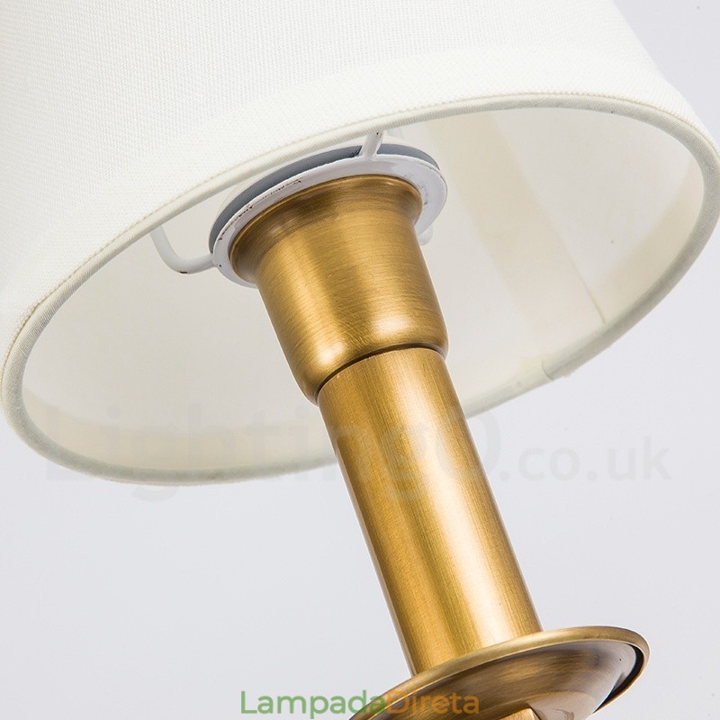 8 Luz Retro Rústico Luxo Latão Pendente Lâmpada Lustre com Tecido Sombra