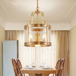 5 Luz Retro Rústico Luxo Latão Pendente Lâmpada Lustre com Sombra de Vidro