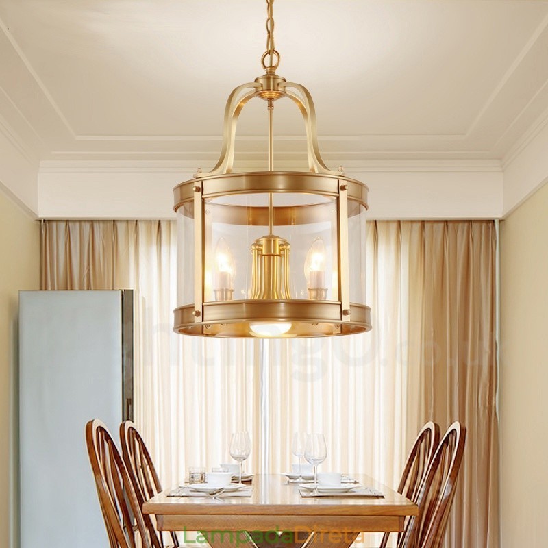 5 Luz Retro Rústico Luxo Latão Pendente Lâmpada Lustre com Sombra de Vidro