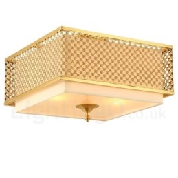 4 Luz Retro Rústico Luxo Latão Pendente Lâmpada Lustre com Tecido Sombra