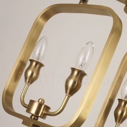 Lustre retrô rústico de luxo em latão com pingente