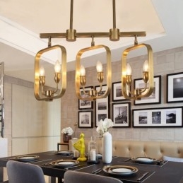6 Luz Retro Rústico Luxo Latão Pendente Lâmpada Lustre