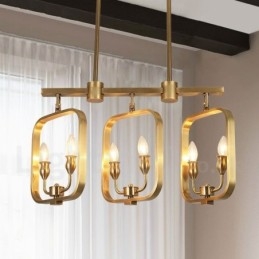 6 Luz Retro Rústico Luxo Latão Pendente Lâmpada Lustre