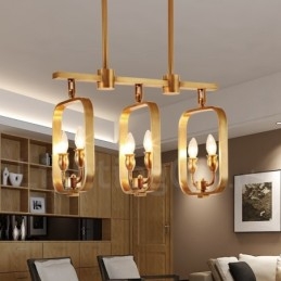 6 Luz Retro Rústico Luxo Latão Pendente Lâmpada Lustre