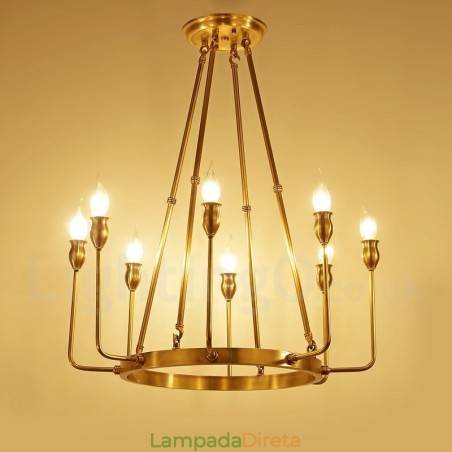6 Luzes 8 Luzes Retro Rústico Luxo Latão Pendente Lâmpada Lustre 6 Luzes 8 Luzes Retro Rústico Luxo Latão Pendente Lâmpada Lustre