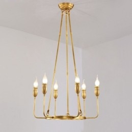 6 Luzes 8 Luzes Retro Rústico Luxo Latão Pendente Lâmpada Lustre