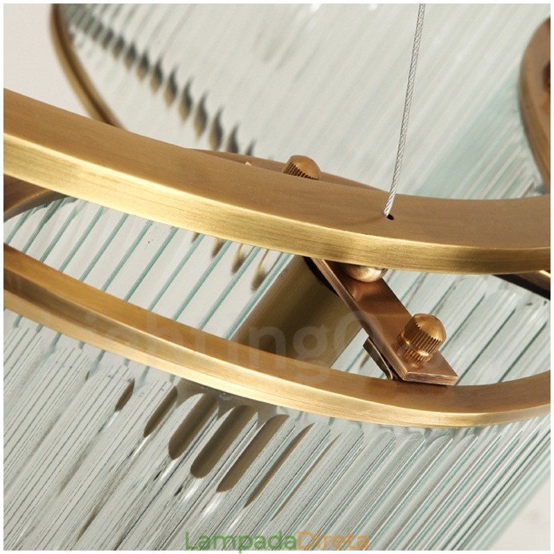 Lustre de pingente de latão luxuoso retrô rústico de 8 luzes com cúpula de vidro