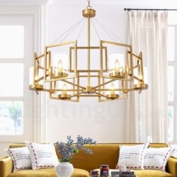 6 Luz Retro Rústico Luxo Latão Pendente Lâmpada Lustre com Sombra de Vidro