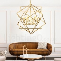 6 Luz Retro Rústico Luxo Latão Pendente Lâmpada Lustre
