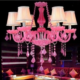 Lâmpada de café Projeto Luz Vela Cristal Luminária Pendente Rosa A