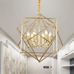6 Luz Retro Rústico Luxo Latão Pendente Lâmpada Lustre