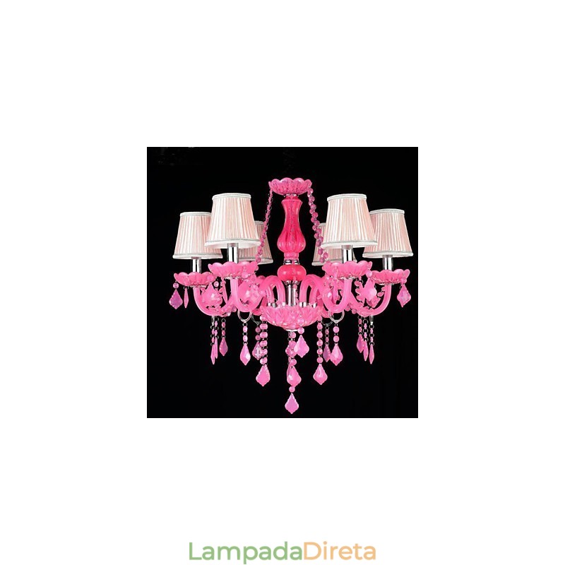 Lâmpada de café Projeto Luz Vela Cristal Luminária Pendente Rosa A