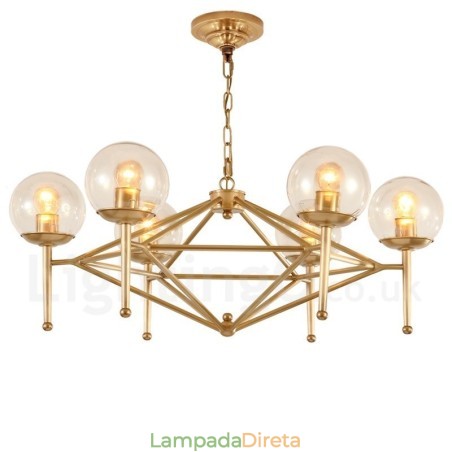 6 Luz Retro Rústico Luxo Latão Pendente Lâmpada Lustre com Sombra de Vidro 6 Luz Retro Rústico Luxo Latão Pendente Lâmpada Lustre com Sombra de Vidro