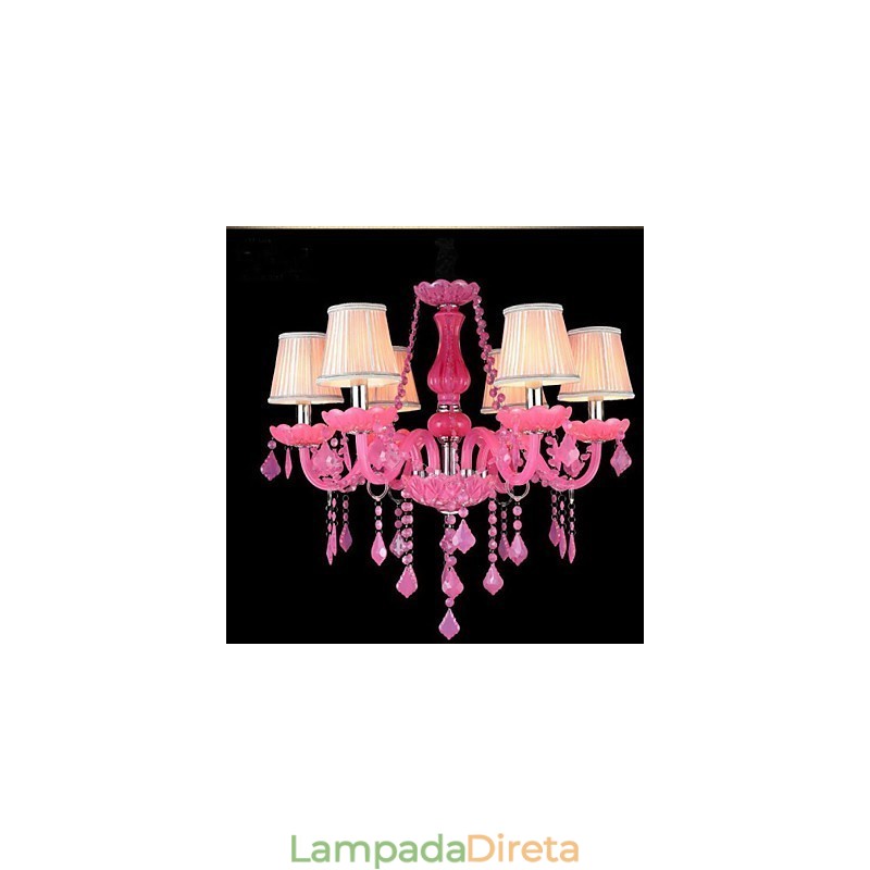 Lâmpada de café Projeto Luz Vela Cristal Luminária Pendente Rosa A
