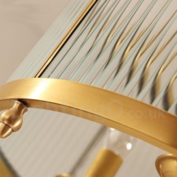 5 Luz Retro Rústico Luxo Latão Pendente Lâmpada Lustre com Sombra de Vidro