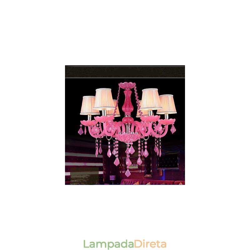 Lâmpada de café Projeto Luz Vela Cristal Luminária Pendente Rosa A