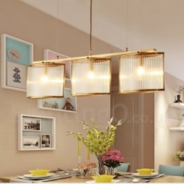 3 Luz Retro Rústico Luxo Latão Pendente Lâmpada Lustre com Sombra de Vidro