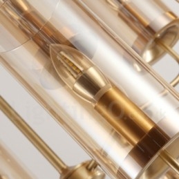 16 Luz Retro Rústico Luxo Latão Pendente Lâmpada Lustre com Sombra de Vidro