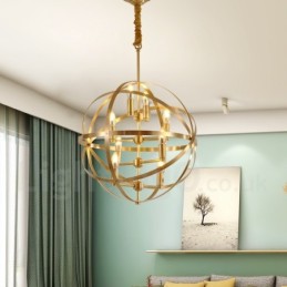 8 Luz Retro Rústico Luxo Latão Pendente Lâmpada Lustre