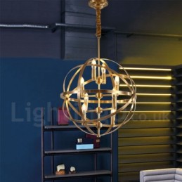 8 Luz Retro Rústico Luxo Latão Pendente Lâmpada Lustre