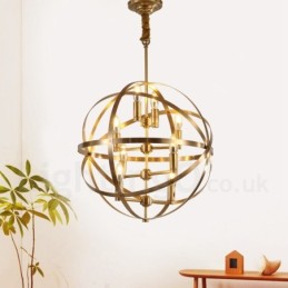 8 Luz Retro Rústico Luxo Latão Pendente Lâmpada Lustre