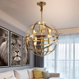 8 Luz Retro Rústico Luxo Latão Pendente Lâmpada Lustre