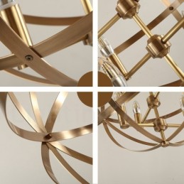 8 Luz Retro Rústico Luxo Latão Pendente Lâmpada Lustre