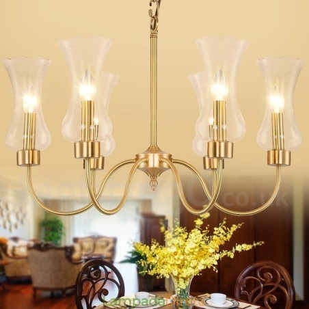 6 Luz Retro Rústico Luxo Latão Pendente Lâmpada Lustre com Sombra de Vidro 6 Luz Retro Rústico Luxo Latão Pendente Lâmpada Lustre com Sombra de Vidro