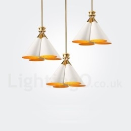 4 Luz Retro Rústico Luxo Liga de Alumínio Pendente Lâmpada Lustre com Liga de Alumínio Sombra