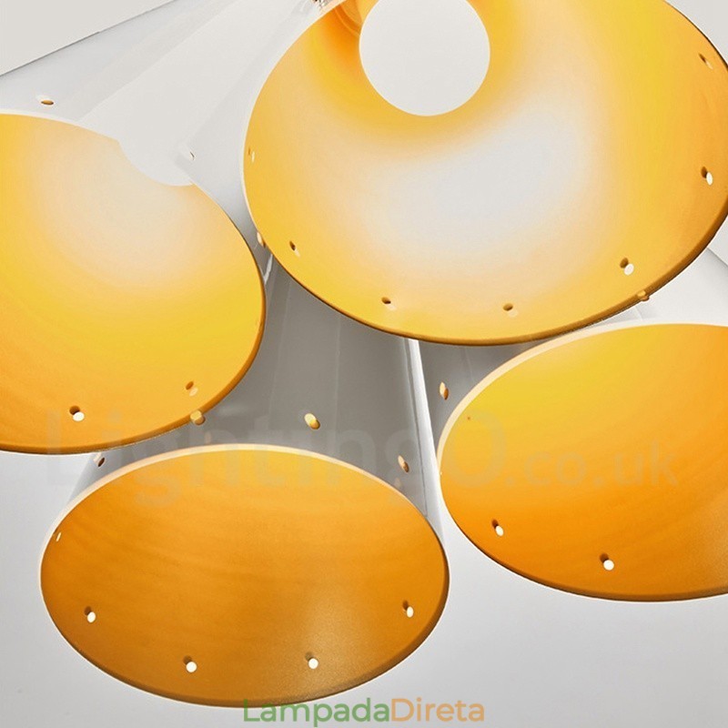 4 Luz Retro Rústico Luxo Liga de Alumínio Pendente Lâmpada Lustre com Liga de Alumínio Sombra