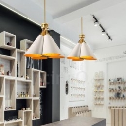 4 Luz Retro Rústico Luxo Liga de Alumínio Pendente Lâmpada Lustre com Liga de Alumínio Sombra