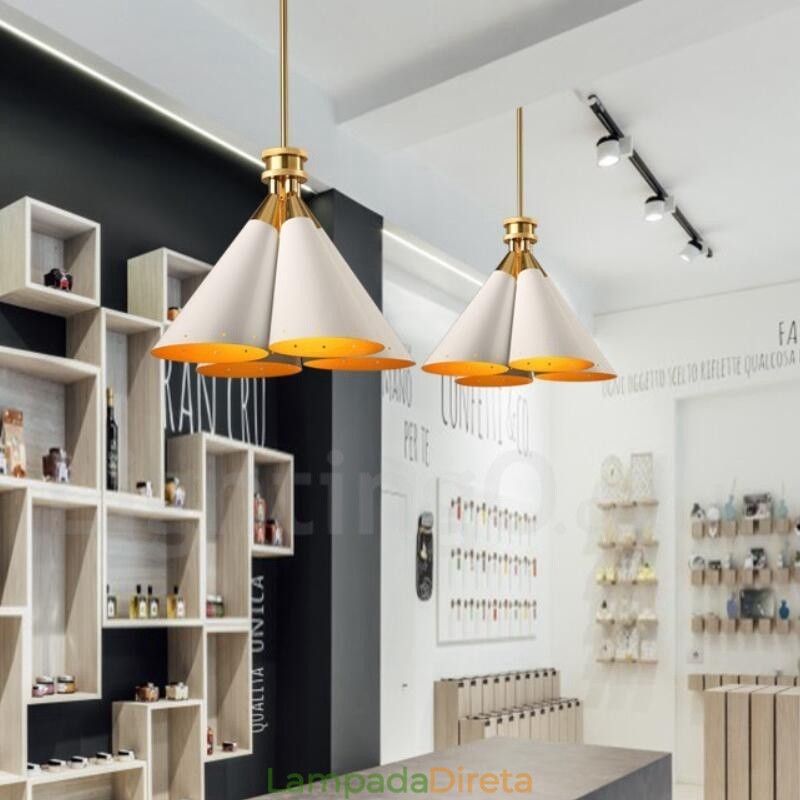 4 Luz Retro Rústico Luxo Liga de Alumínio Pendente Lâmpada Lustre com Liga de Alumínio Sombra