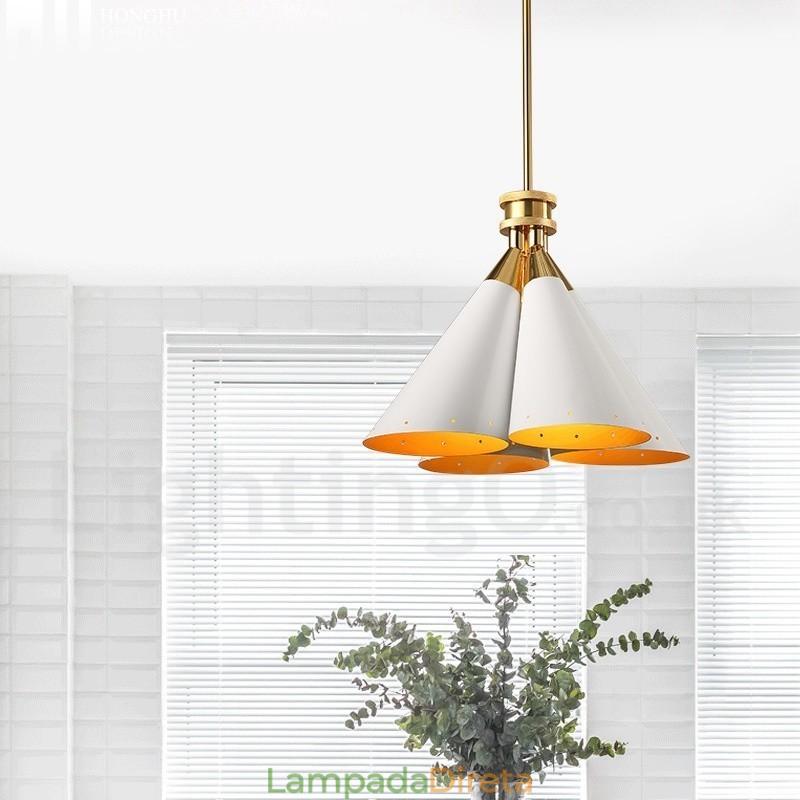 4 Luz Retro Rústico Luxo Liga de Alumínio Pendente Lâmpada Lustre com Liga de Alumínio Sombra