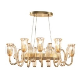 8 Luz Retro Rústico Luxo Liga de Alumínio Pendente Lâmpada Lustre com Sombra de Vidro
