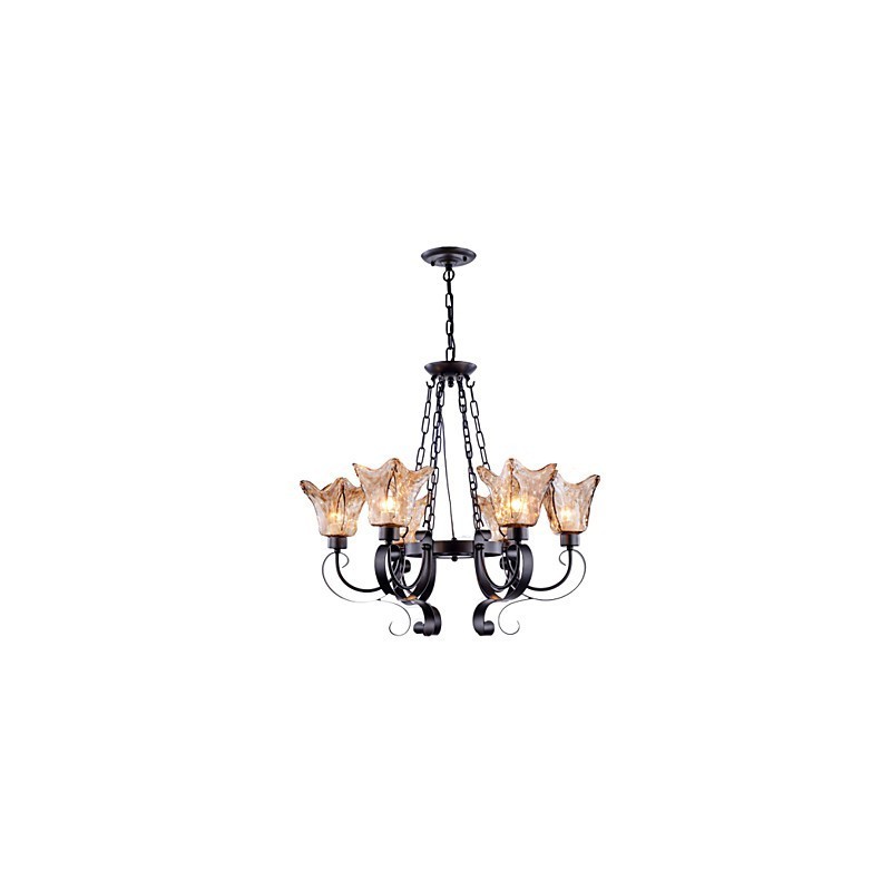 Lustre 6 Luzes Vidro Tradicional Clássico Vintage