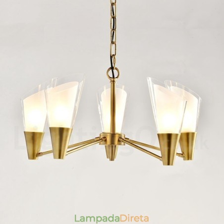 5 Luz Retro Rústico Luxo Latão Pendente Lâmpada Lustre com Sombra de Vidro 5 Luz Retro Rústico Luxo Latão Pendente Lâmpada Lustre com Sombra de Vidro