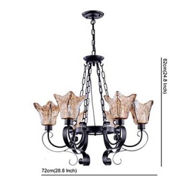 Lustre 6 Luzes Vidro Tradicional Clássico Vintage