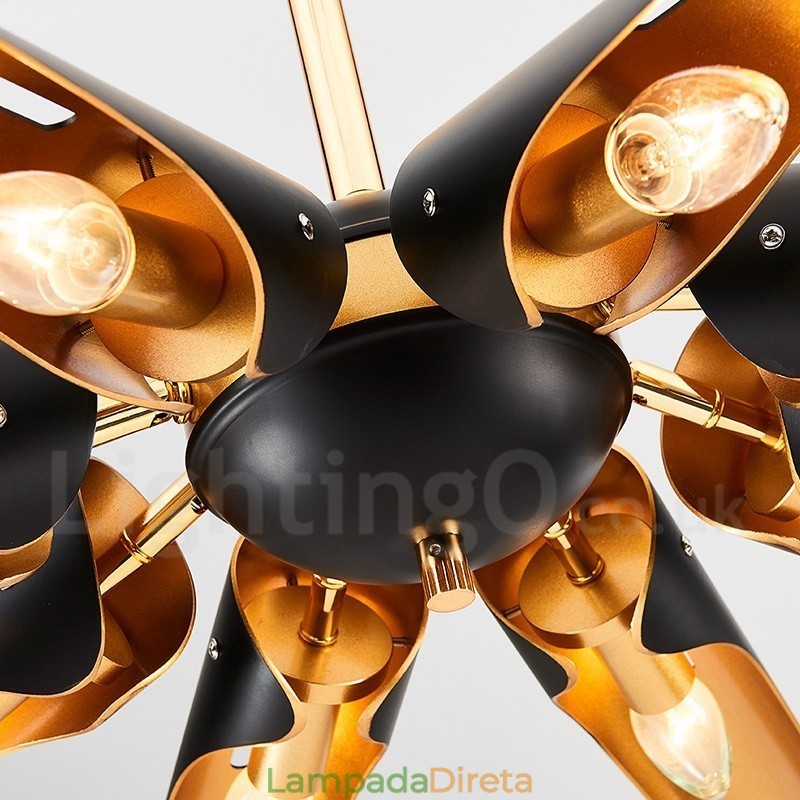 5 Luz Retro Rústico Luxo Liga de Alumínio Pendente Lâmpada Lustre com Liga de Alumínio Sombra