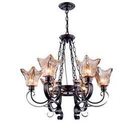 Lustre 6 Luzes Vidro Tradicional Clássico Vintage