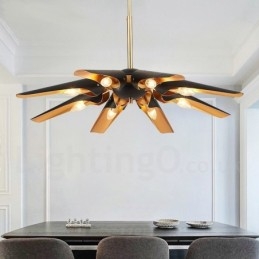 8 Luzes Retro Rústico Luxo Liga de Alumínio Pendente Lâmpada Lustre com Liga de Alumínio Sombra