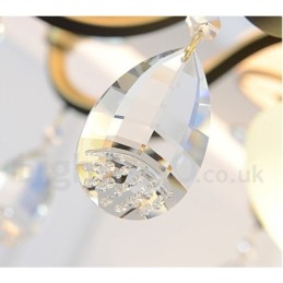 Lustre de cristal de luxo retrô rústico de 3 luzes com cúpula de vidro